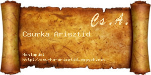 Csurka Arisztid névjegykártya